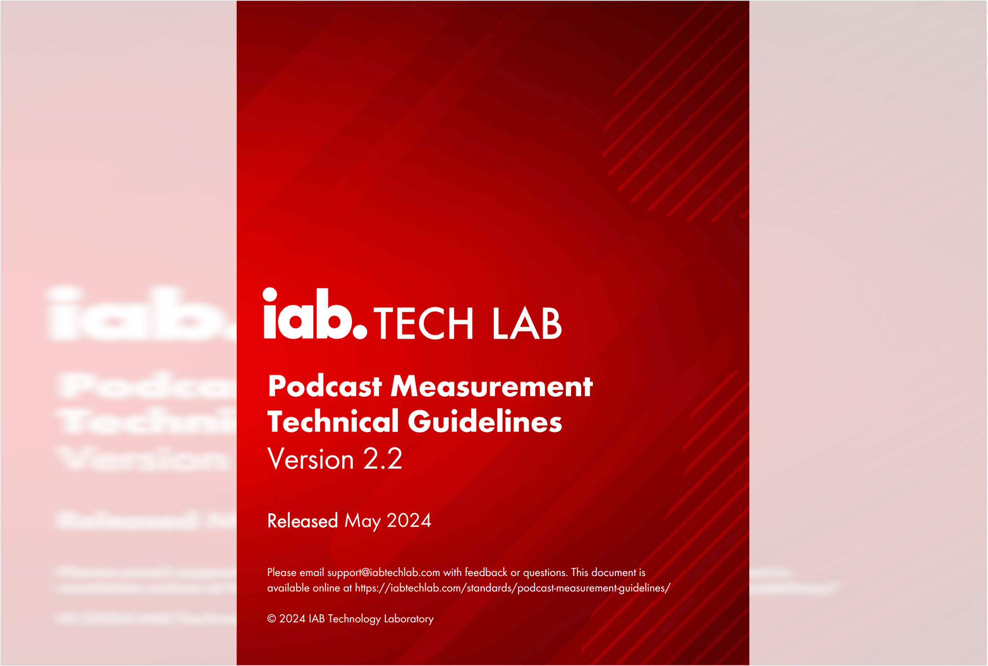 Cover van de IAB Tech Lab Podcast Measurement Technical Guidelines versie 2.2